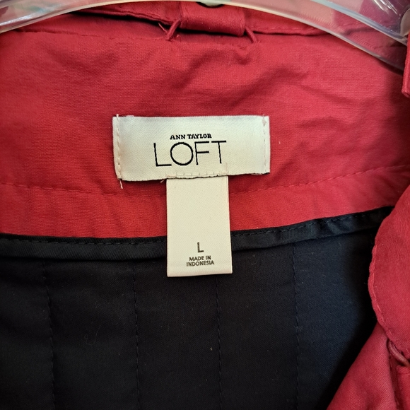 NEW ANN TAYLOR LOFT WOMEN'S TRENCH COAT SIZE LARGE RED - Picture 8 of 8